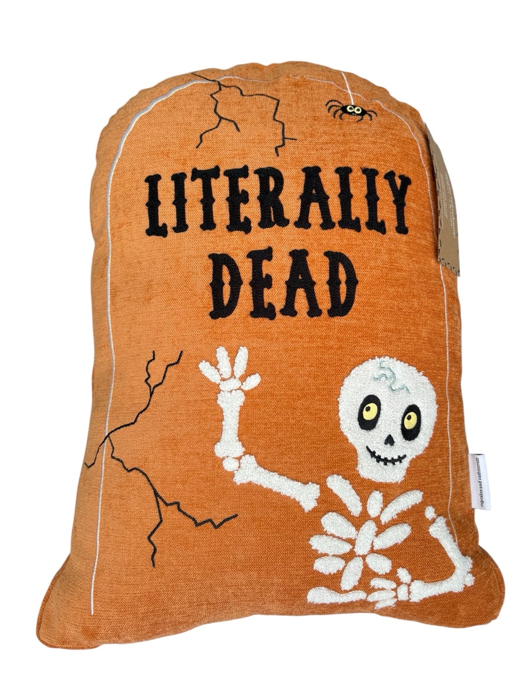 New cute Cupcakes and Cashmere Halloween decor accent tombstone skeleton pillow